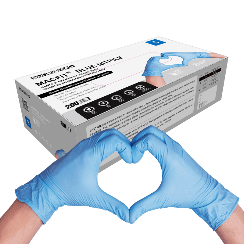 Nitrile Exam Gloves MacFit by SurgiMac | Blue | 200 Count 2216-S