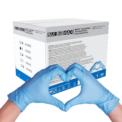 Nitrile Exam Gloves MacFit by SurgiMac | Blue | 100 Count | 2116-S-CS | SurgiMac | SurgiMac