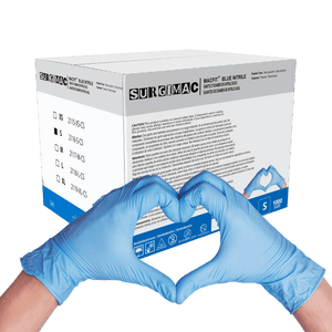 Nitrile Exam Gloves MacFit by SurgiMac | Blue | 100 Count 2116-S-CS