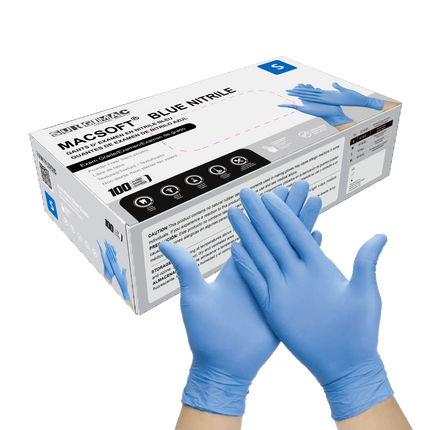 Nitrile Exam Gloves MacSoft by SurgiMac | Blue | Chemo Tested | 100 Count | 4116-S | SurgiMac | SurgiMac