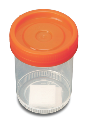 Ansell Sandel Specimen Handling System, 120cc Cup with "Orange" Lid, Sterile