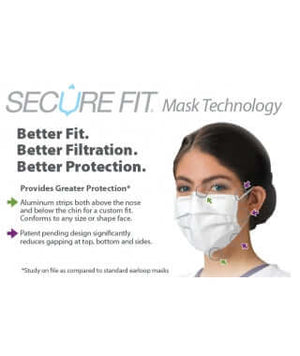 Ultra Sensitive FogFree Earloop Face Masks w/Secure Fit Mask Technology, White, 40/bx GCFCXSFSF-Bx