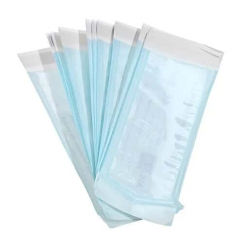 House Brand 2.25" X 5" Self-Sealing Paper/Blue Film Sterilization Pouch | SurgiMac Dental Supply