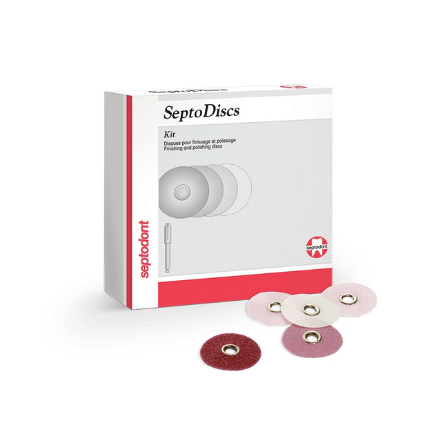 Septodont SeptoDiscs Kit Assorted Abrasive Discs 120 Assorted 1/2&rdquo; and 1 Pop-On Mandrel