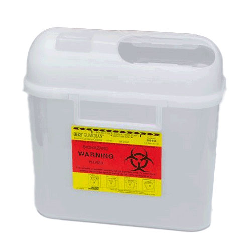 BD Patient Room Sharps Container, 5.4 qt, counterbalanced door, pearl