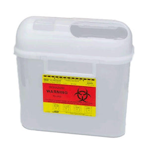 BD Patient Room Sharps Container, 5.4 qt, counterbalanced door, pearl | SurgiMac Dental Supply