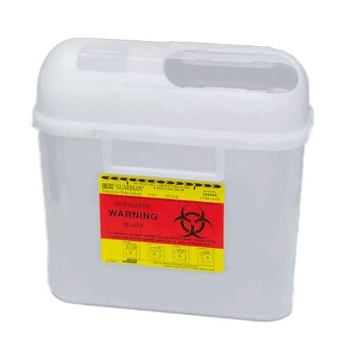 BD Patient Room Sharps Container, 5.4 qt, counterbalanced door, pearl | SurgiMac Dental Supply