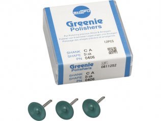 Shofu Dental | Greenie Stone, Disk, ISO #160, CA, 12/pk | 0406