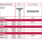 Shofu Dental | Lab Series Stone, Unmounted Wheel, ISO #190, HP, Coral, 12/pk | 488A