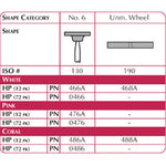 Lab Series Stone, Unmounted Wheel, ISO #190, HP, Coral, 12/pk 488A