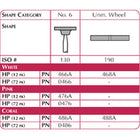 Shofu Dental | Lab Series Stone, Unmounted Wheel, ISO #190, HP, White, 12/pk | 468A