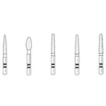 Two Striper Assorted ShortCut bur pack, FG, 5/pk. Contains 770.8CS, 703.8CS