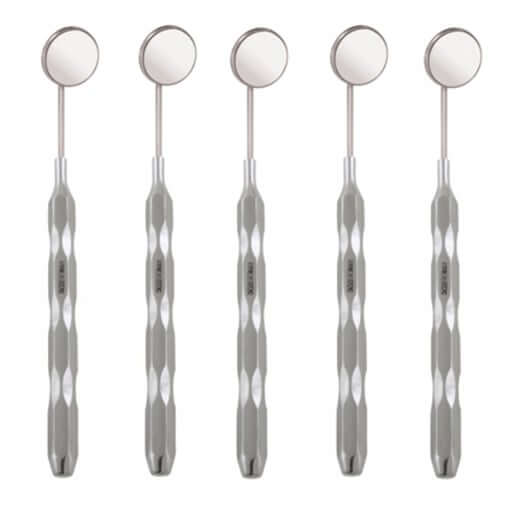 SurgiMac #5 Front Surface Mirror with Ergonomic Handle, Cone Socket/Simple Stem, 5/Pk 10-118CS