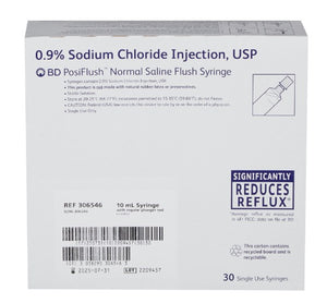 BD PosiFlush IV Flush Solution Sodium Chloride, Preservative Free 0.9% Injection Prefilled Syringe 306546-Bx