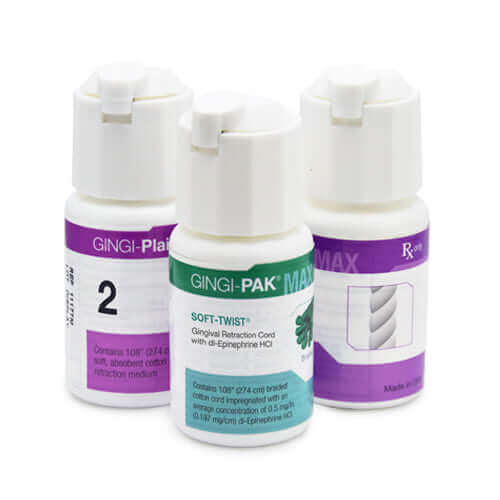 Z-Twist Weave Retraction Cords - #2 (Medium) with Epinephrine, 100% Cotton, 108