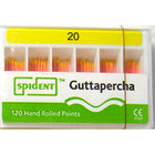 Spident Gutta Percha Points size #20, Hand Rolled / Color Coded, Package of 120