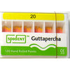 Spident Gutta Percha Points size #20, Hand Rolled / Color Coded, Package of 120