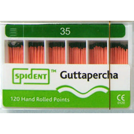 Spident Gutta Percha Points size #35, Hand Rolled / Color Coded, Package of 120
