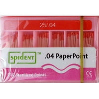 Spident Absorbent Paper Points - #25, Taper size 0.04, ISO Standardized, Color