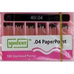 Spident Absorbent Paper Points - #40, Taper size 0.04, ISO Standardized, Color