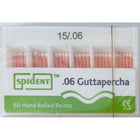 Spident #15 .06 Tapered Gutta Percha Points, Hand Rolled, Color Coded, Box