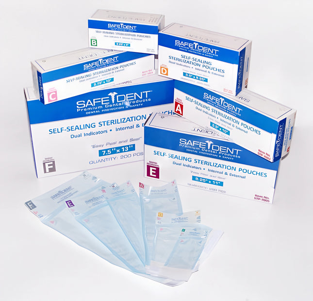 Sterilization Pouches-Dual Indicators, Color Coded for RAPID REORDER