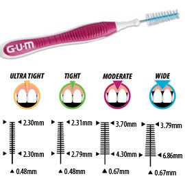 GUM Proxabrush Go-Betweens Cleaners - Moderate, Tapered 36/Bx 3612PQ