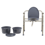 Steel Folding Bedside Commode, 17.5" Length, 22.5" Width 10372