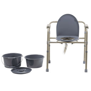 Steel Folding Bedside Commode, 17.5" Length, 22.5" Width 10372