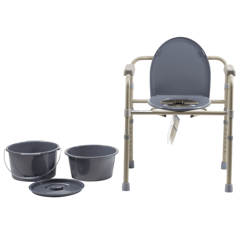 Steel Folding Bedside Commode, 17.5