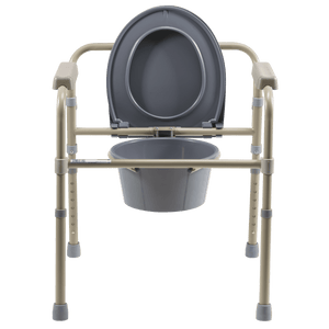 Steel Folding Bedside Commode, 17.5" Length, 22.5" Width 10372
