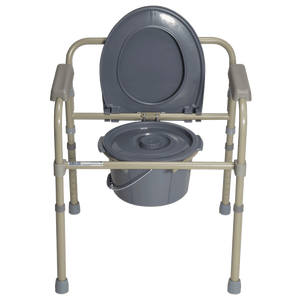 Steel Folding Bedside Commode, 17.5" Length, 22.5" Width 10372