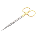 Iris Scissors 4.5", Straight Iris Scissors with Tungsten Carbide Tips, Gold Handles, Stainless Steel, Air Series, 1/Pk MS-001