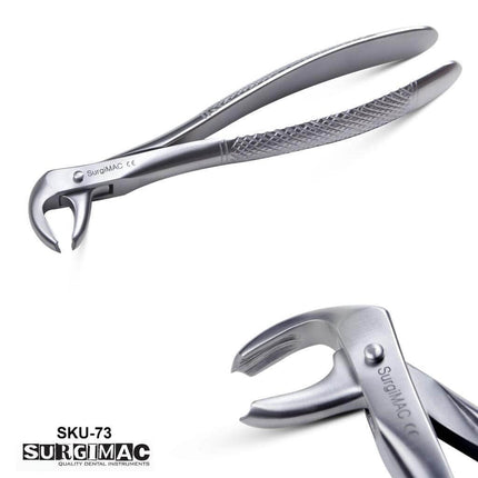 SurgiMac #73 Extracting Forceps, Lower Molars, English Pattern, Stainless Steel, Air Series, 1/Pk