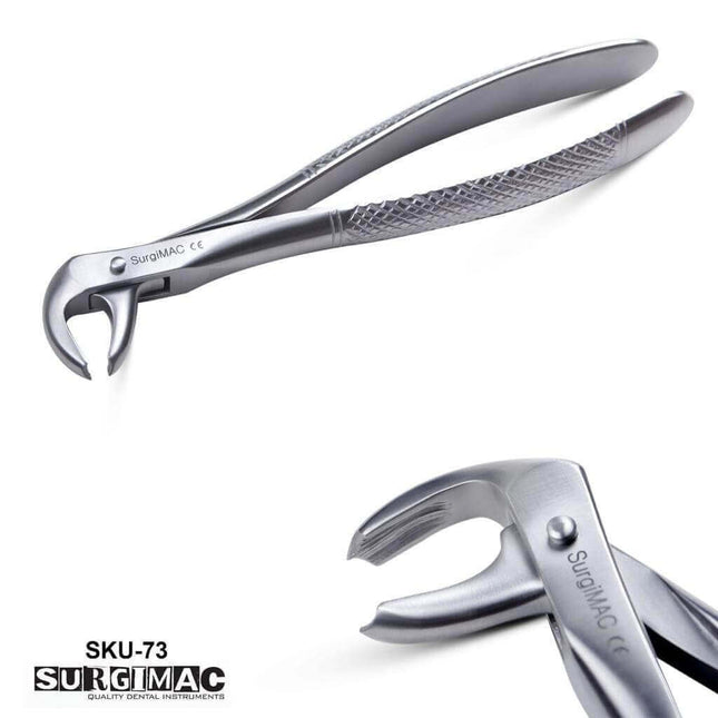 SurgiMac #73 Extracting Forceps, Lower Molars, English Pattern, Stainless Steel, Air Series, 1/Pk | SurgiMac Dental Supply