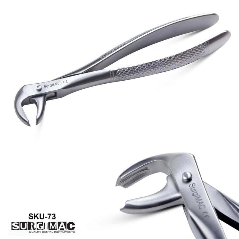 SurgiMac #73 Extracting Forceps, Lower Molars, English Pattern, Stainless Steel, Air Series, 1/Pk | SurgiMac Dental Supply