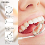 12 Pcs Rhodium Coated Dental Mirrors for Examination - Scratch Resistant, Anti-Fog, Stainless Steel Handle MIR03-CS