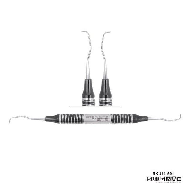 SurgiMac | SurgiMac #Gracey 1/2 Curette, Double Ended, Black Handle, Stainless Steel, Air Series, 1/Pk | 11-501