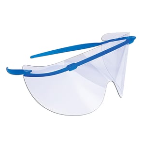 Protective Glasses TIDIShield Flip ‘N Go™ Fit Over Uncoated Clear Tint Blue Frame Over Ear