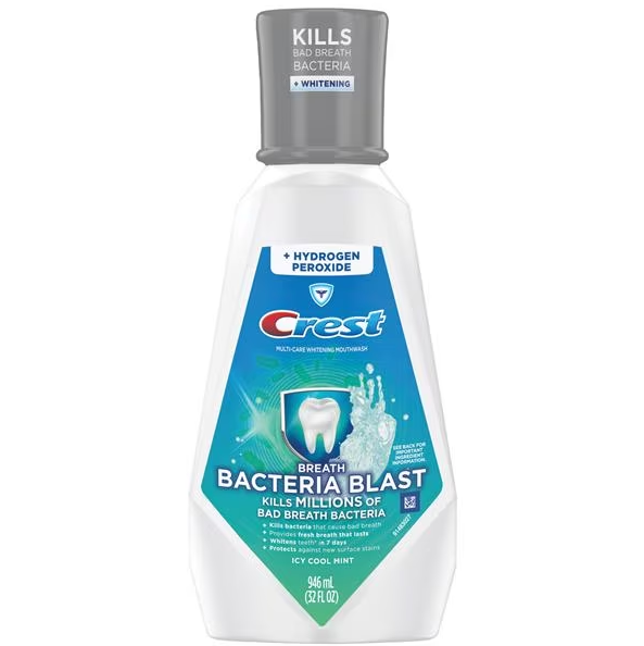 Procter & Gamble | Crest Breath Bacteria Blast Mouthwash, Icy Cool Mint, 946 mL Bottle, 6/cs | 80351354