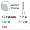 Two Striper FG #515.6 KR Cylinder Coarse Diamond Bur, Pack of 5. KR Modified