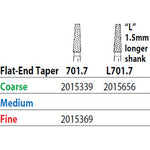 Two Striper FG L701.7 Coarse Diamond Bur Round-End Taper. Pack of 5