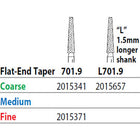 Two Striper FG 701.9 Coarse Diamond Bur Flat-End Taper. Pack of 5