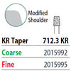 Two Striper FG 712.3 KR Taper Fine Diamond Bur, Pack of 5. KR Modified Shoulder