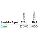 Two Striper FG 770.7 Coarse Diamond Bur Round-End Taper. Pack of 5
