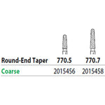 Two Striper FG 770.7 Coarse Diamond Bur Round-End Taper. Pack of 5