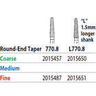 Two Striper FG #770.8 Fine Diamond Bur Round-End Taper. Pack of 5