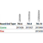 Two Striper FG 783.10 Coarse Diamond Bur Round-End Taper. Pack of 5