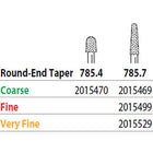 Two Striper FG 785.7 Fine Diamond Bur Round-End Taper. Pack of 5