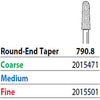 Two Striper FG 790.8 Fine Diamond Bur Round-End Taper. Pack of 5